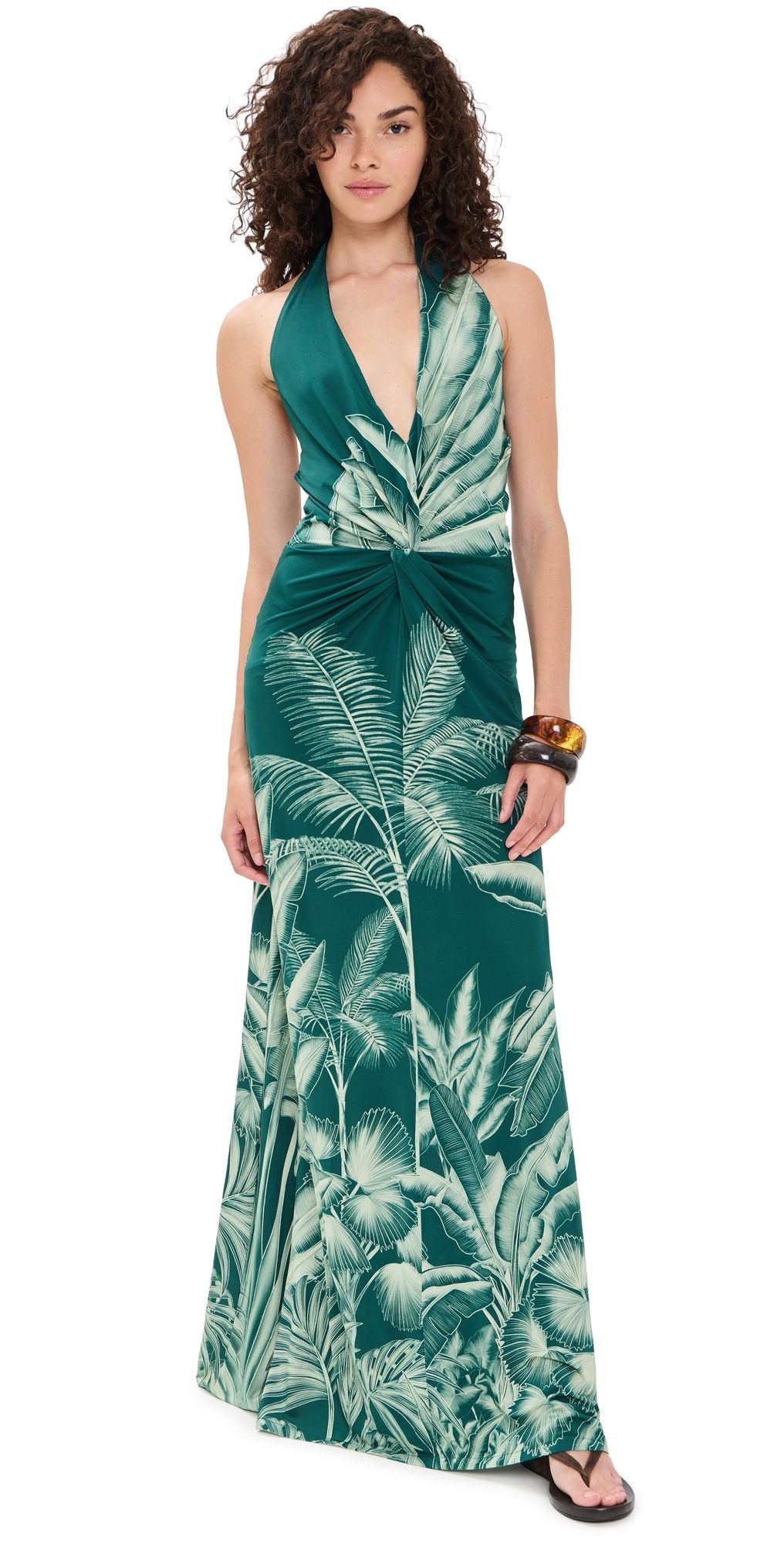 Andres Otalora Amara Pura Maxi Dress Maxi Dark Teal Jungle XS