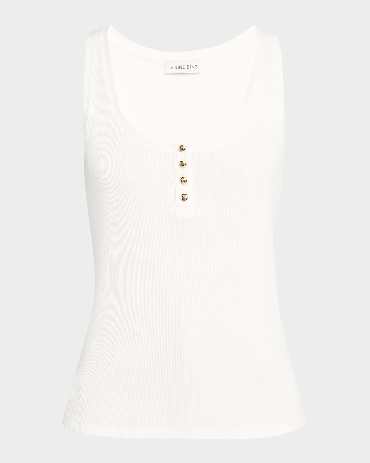 Alessia Ribbed Button Tank Top