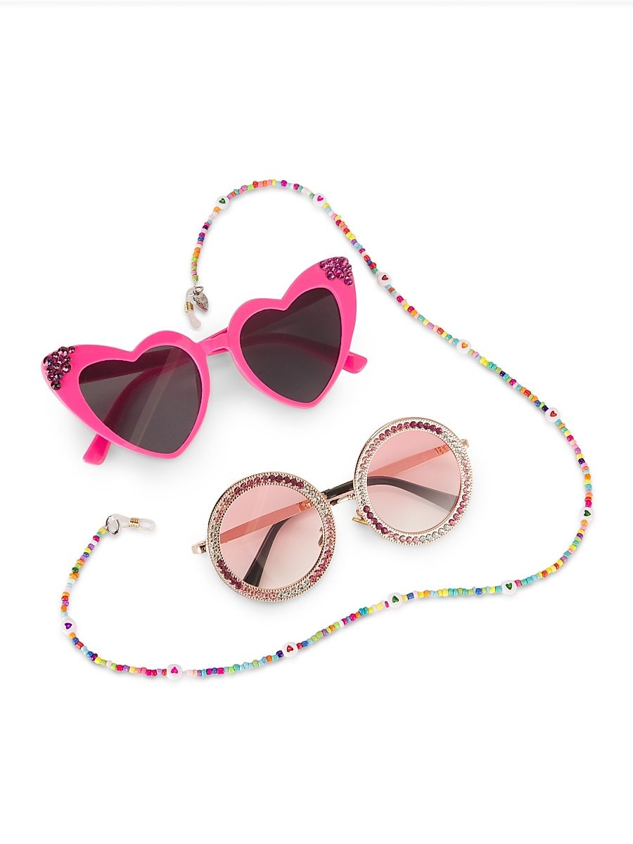 Girl's 2-Pack Crysallized Sunglasses Set - Pink