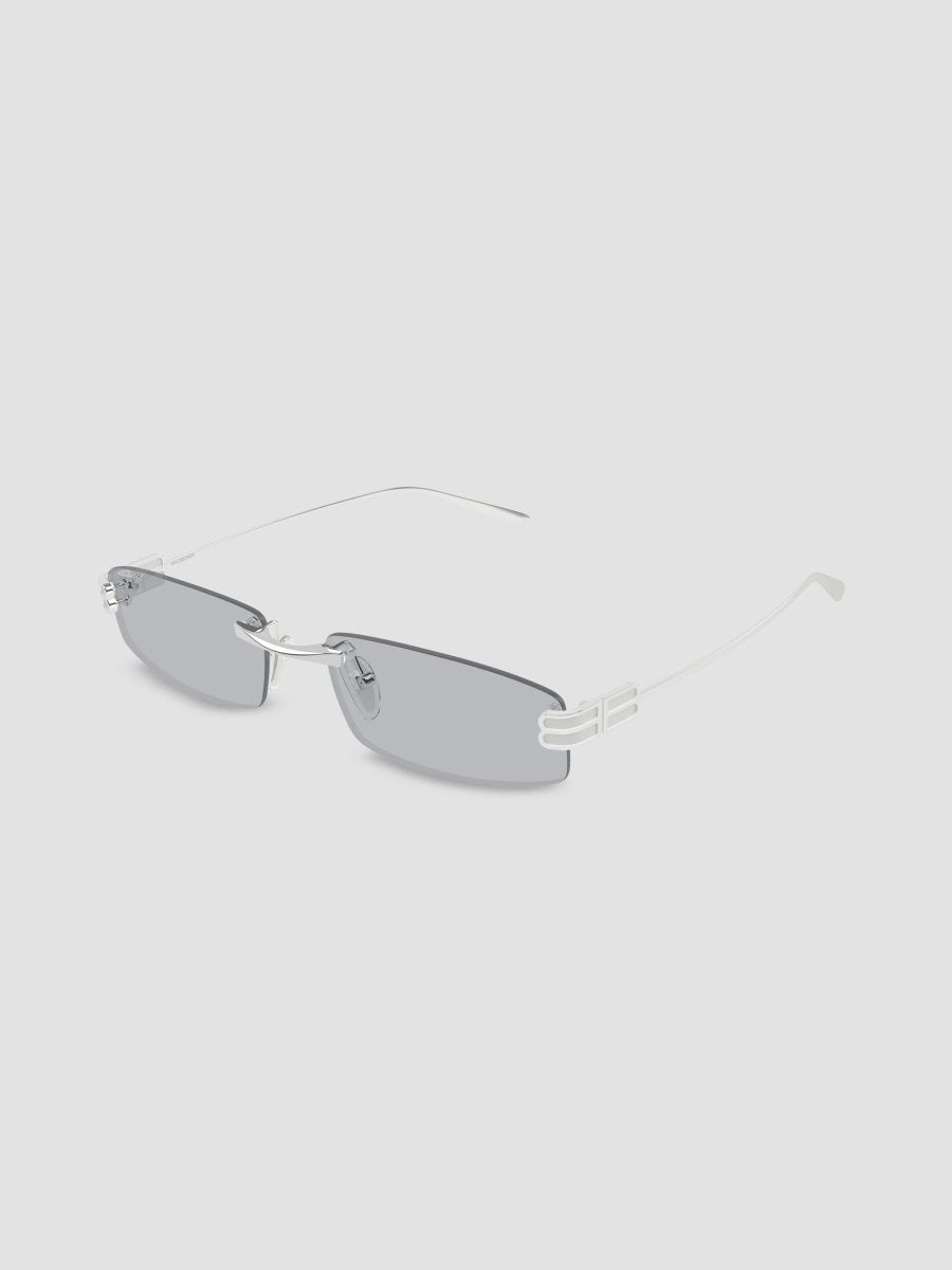Balenciaga Men's Everyday Bb0488S Gossip 57MM Rimless Rectangular Sunglasses - Silver