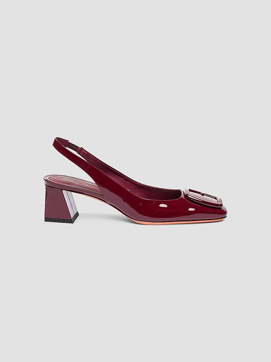 Santoni Women's 50MM Patent Leather Block-Heel Pumps - Red - Size 12