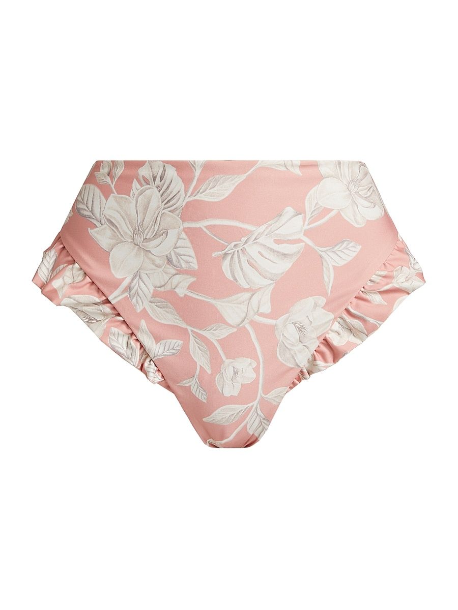 Women's Jengibre Floral High-Rise Bikini Bottom - Pink - Size XL