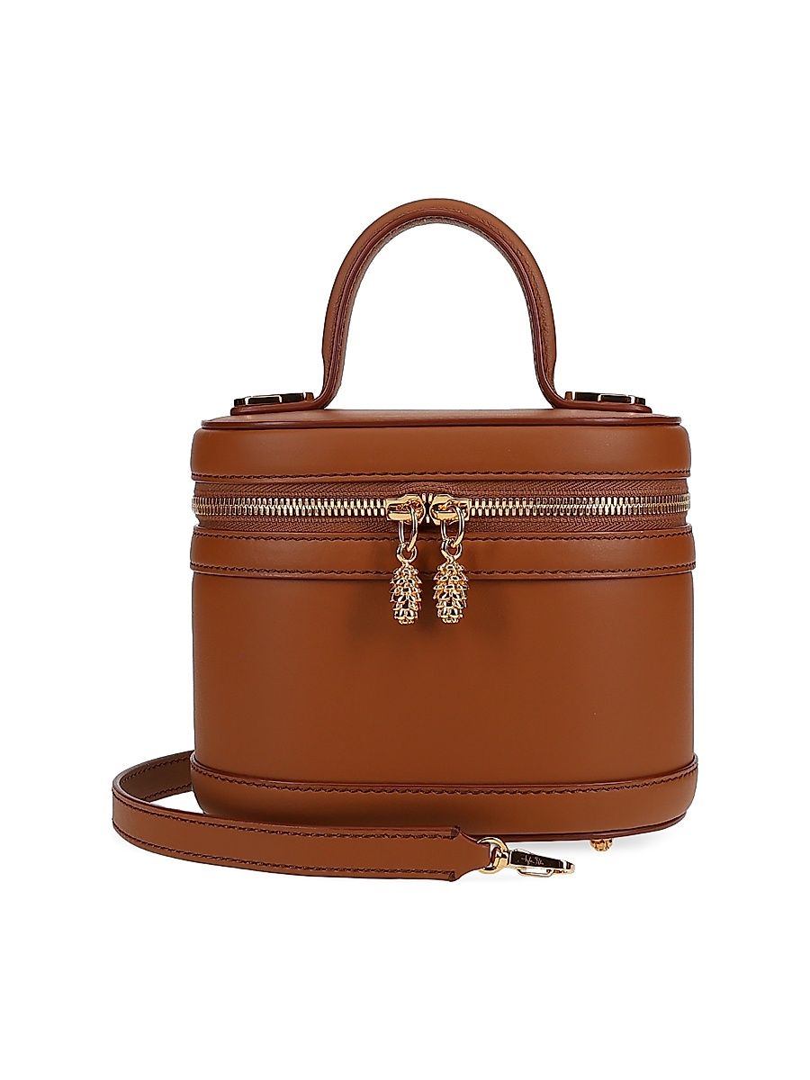 Women's Victoria Small Top Handle Bag in Leather with Gold Hardware - Blush