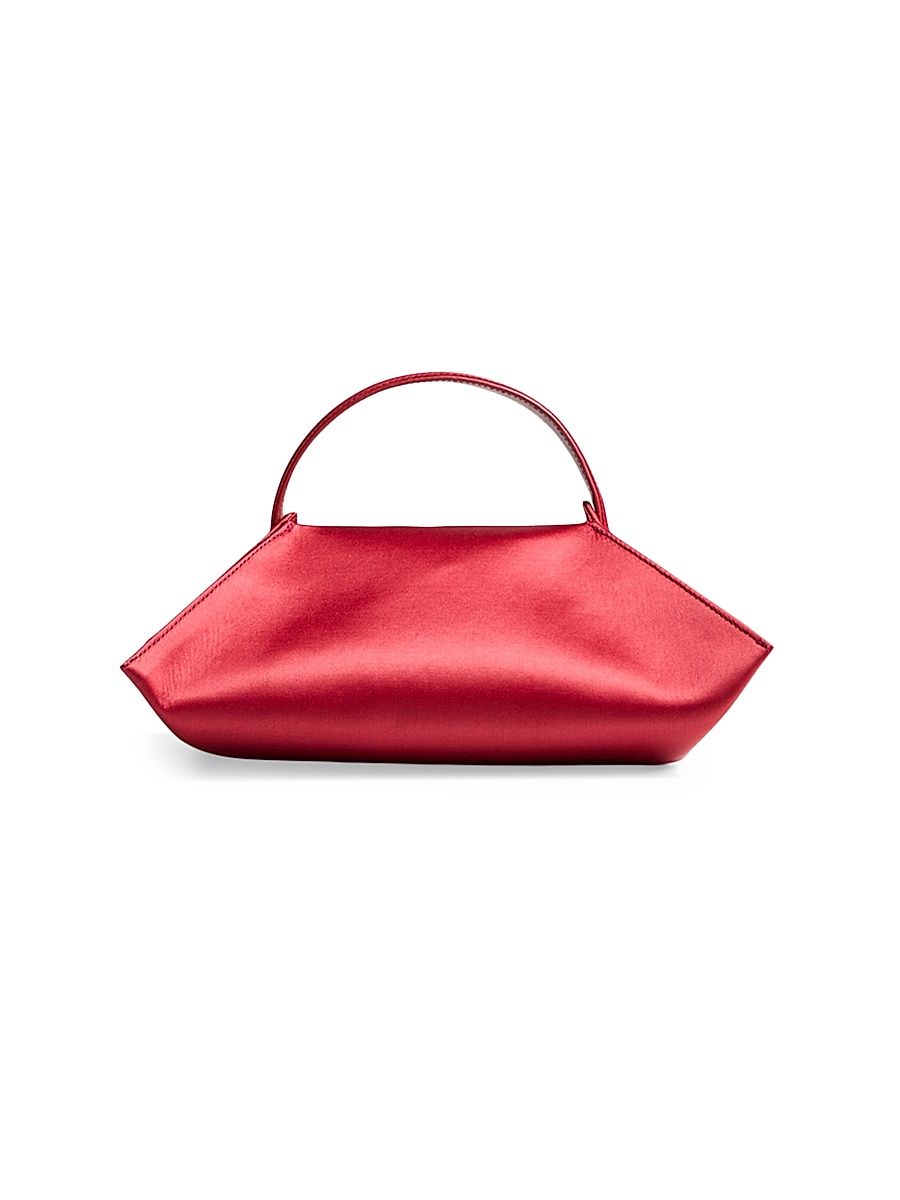 Women's Origami Baguette Satin Bag - Holly Red