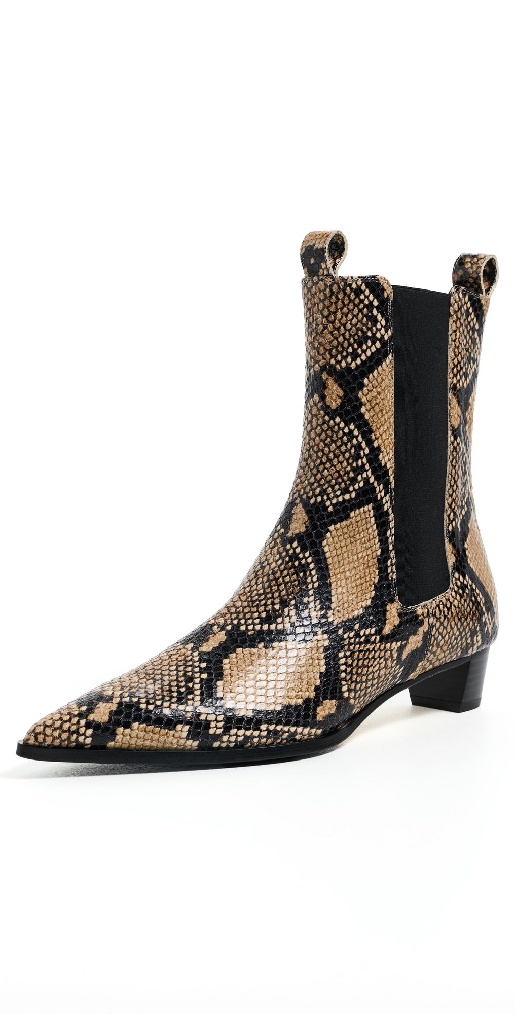 AEYDE Kiki Snake Print Chelsea Boots Hazelnut 39