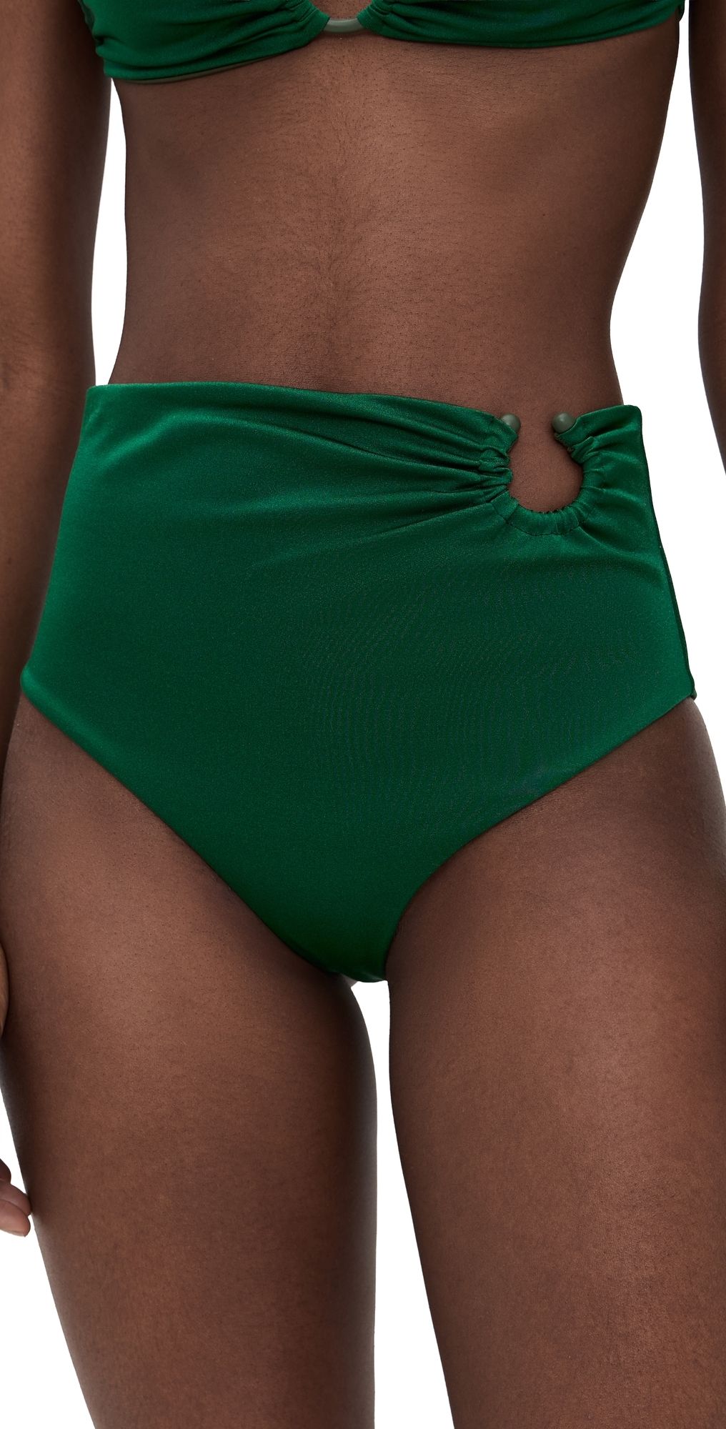 Johanna Ortiz Sumatra Green Taita Bikini Bottoms Dark Green XS