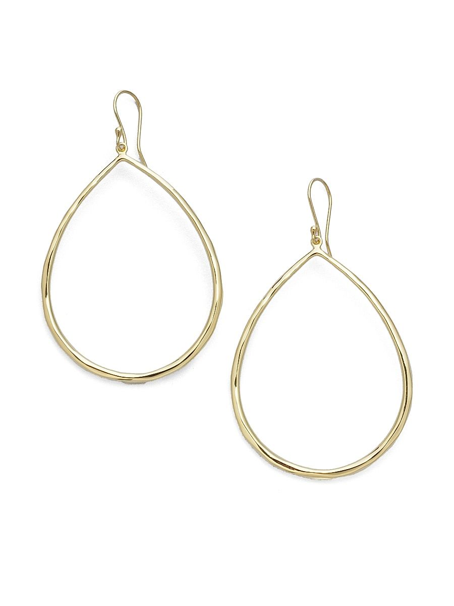 Women's Classico 18K Yellow Gold Sculpted Open Teardrop Earrings - Gold