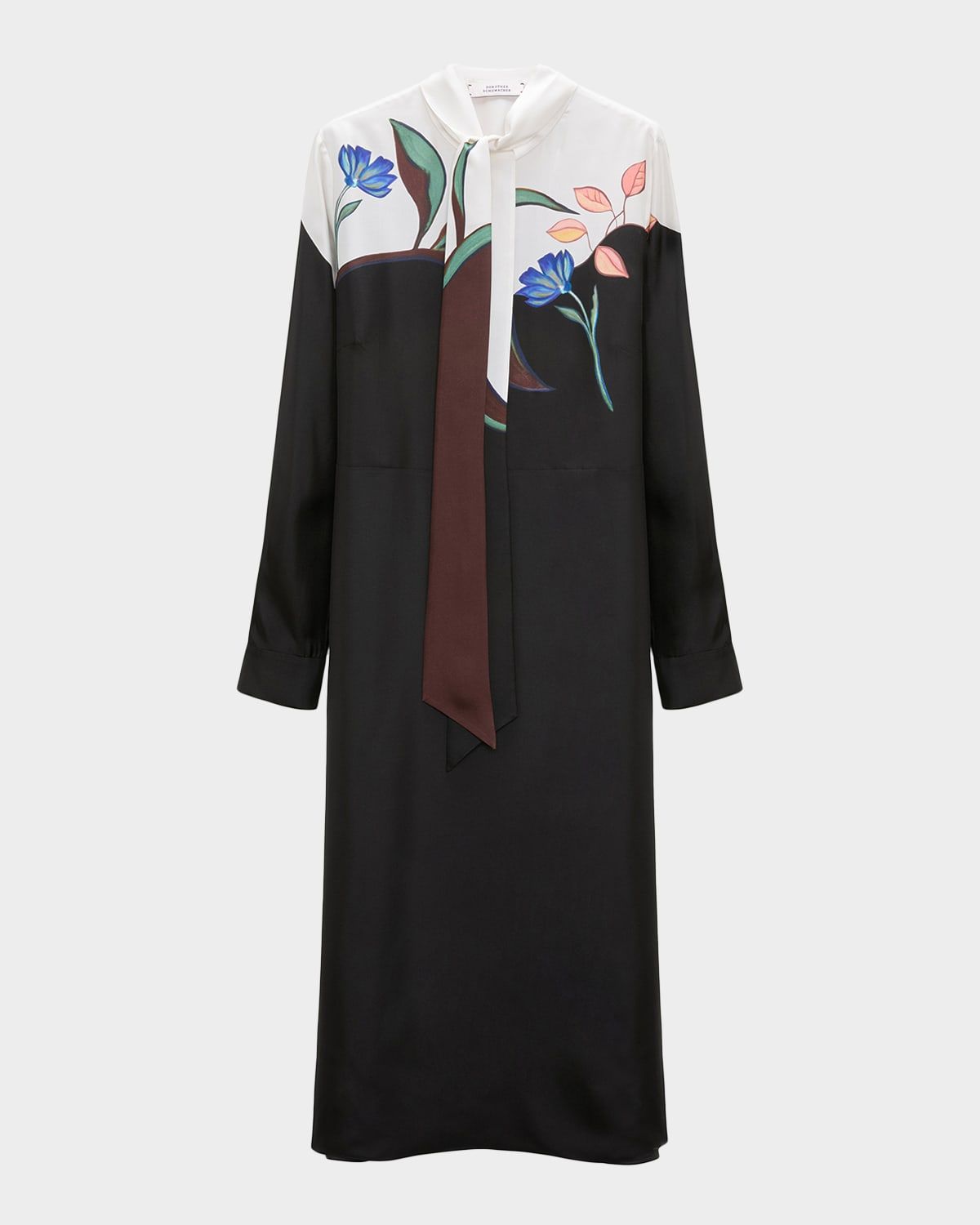 Seductive Bloom Floral-Print Silk Twill Midi Dress