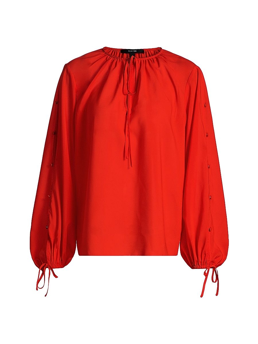 Women's Oletta Georgette Blouse - Tomato - Size XL