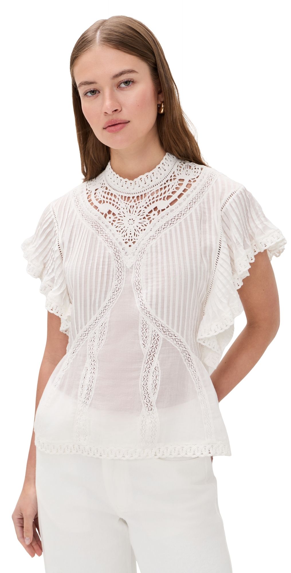 FARM Rio Off-White Blouse with Appliques Off-White L