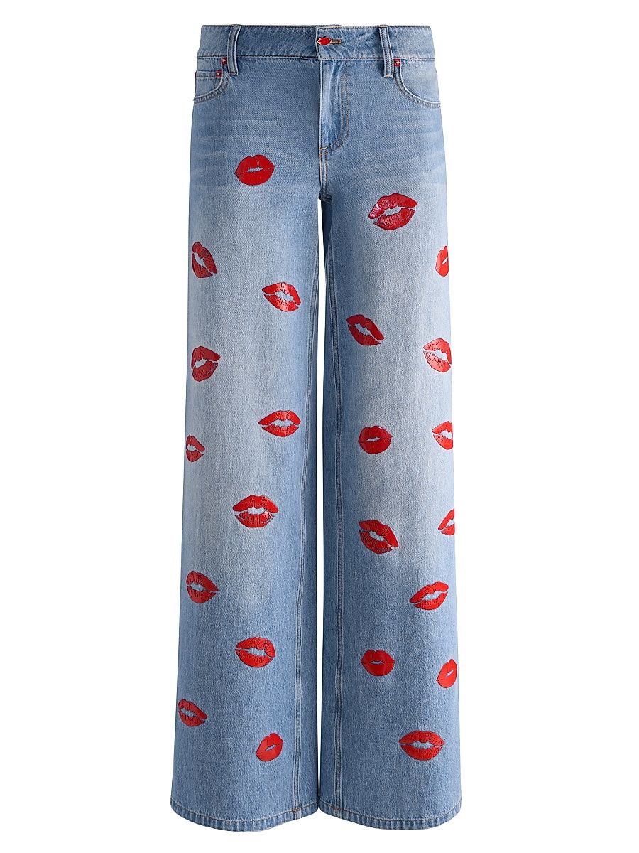 Women's Amazing Lipstick Baggy Jeans - Denver Bright Blue - Size 32