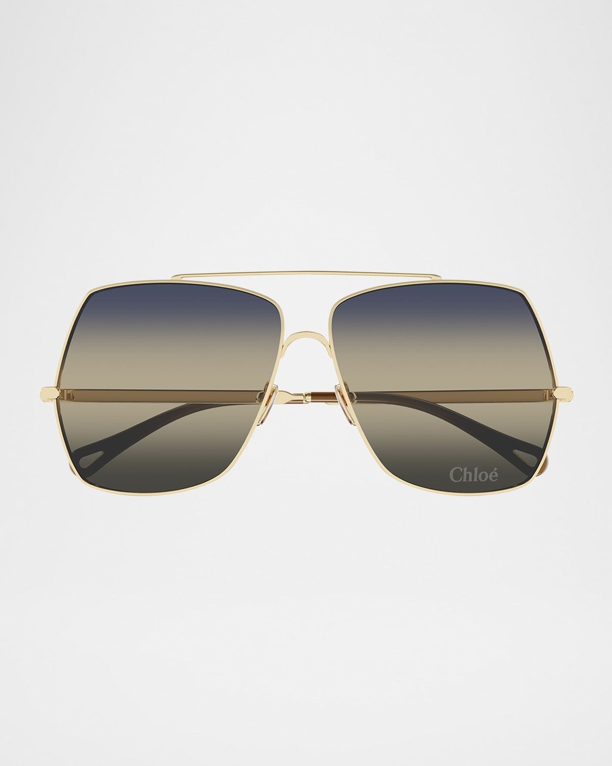 Gradient Aviator Metal Sunglasses