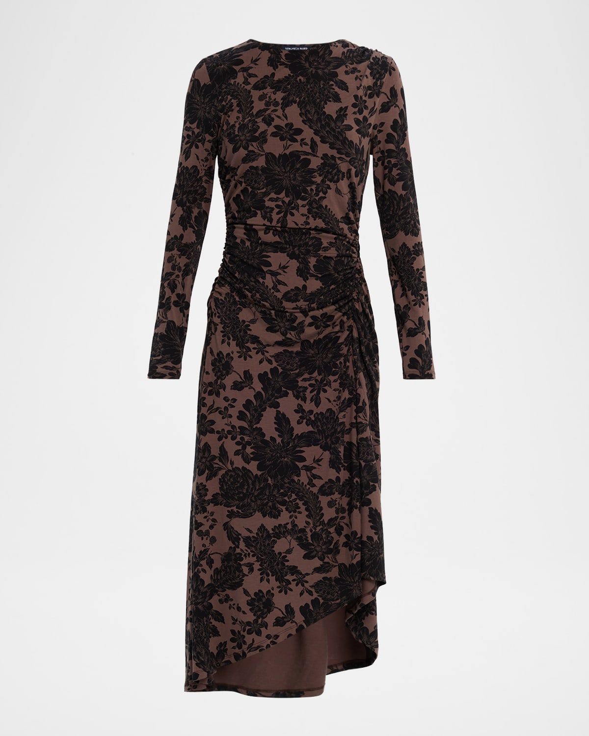 Theodora Floral Long-Sleeve Midi Dress
