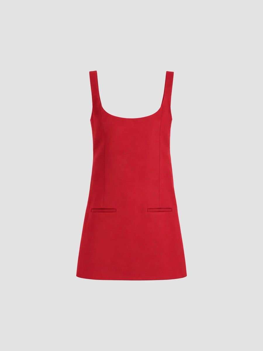 SEROYA Women's Audrey Bonded Satin Mini Dress - Balmoral Red - Size XL