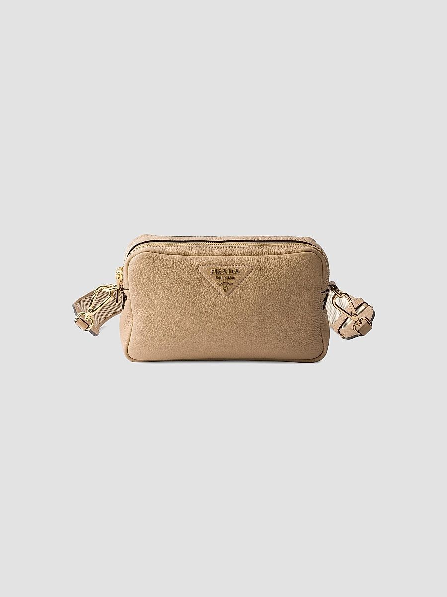 Prada Women's Small Leather Shoulder Bag - Beige Khaki