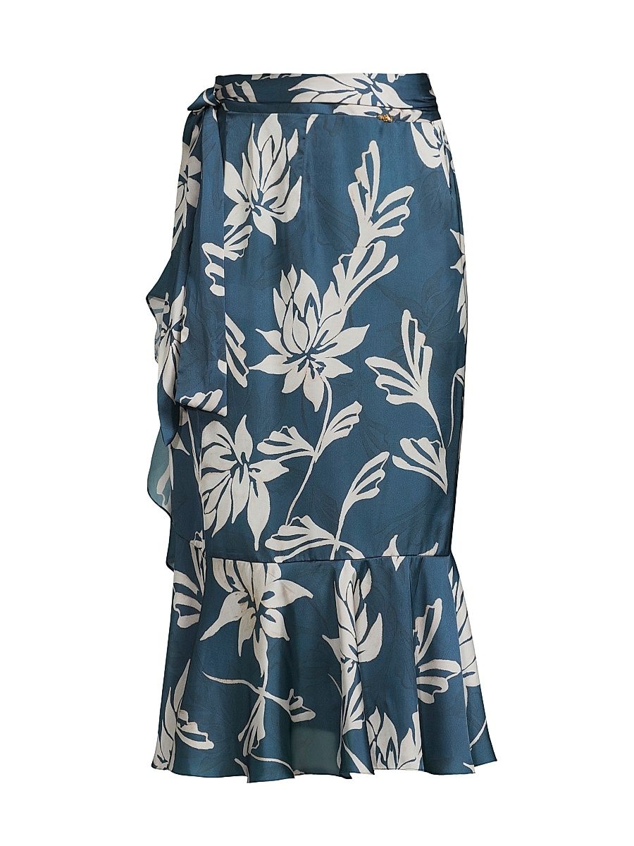 Women's Artichoke Beach Ruffled Wrap Skirt - Dark Blue - Size XS