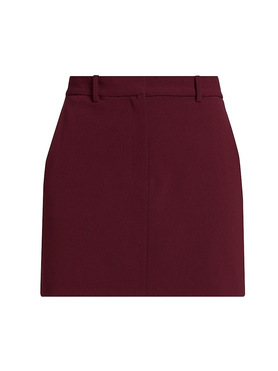 Women's Trouser-Front Miniskirt - Grenache - Size 12