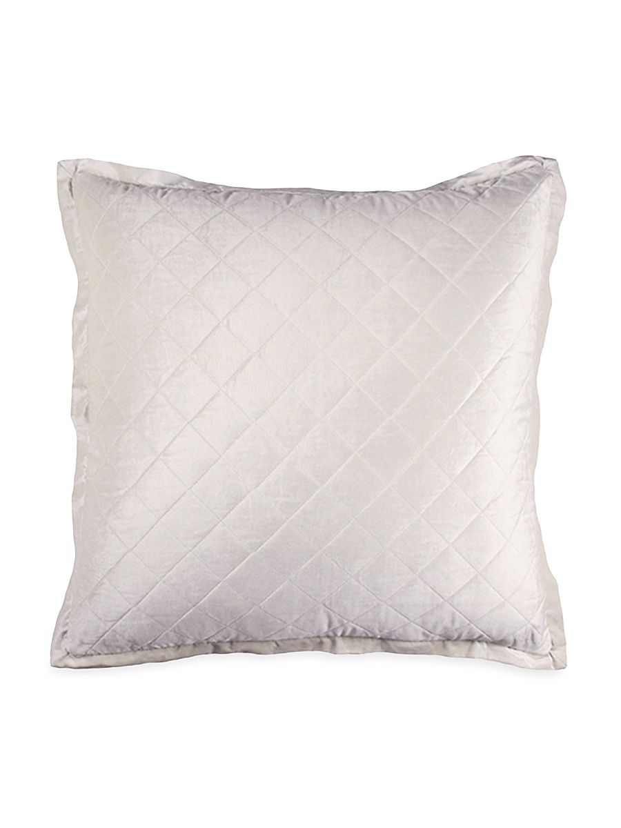 Chloe Diamond Quilted Euro Pillow - Ivory