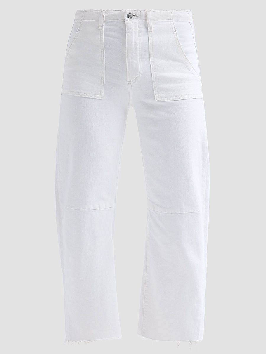 Women's Petite Utility Soft Barrel Jeans - White - Size 31