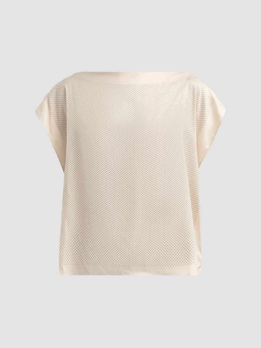 A. L.C. Women's Mira Pin Dot Top - Muted Blush Black - Size Large
