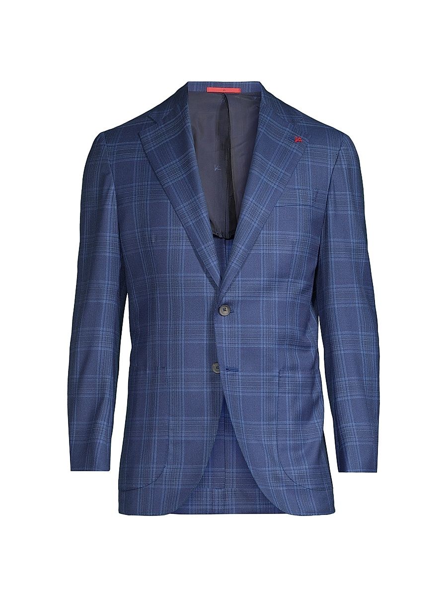 Men's Marechiaro Windowpane Wool Two-Button Sport Coat - Blue - Size 40