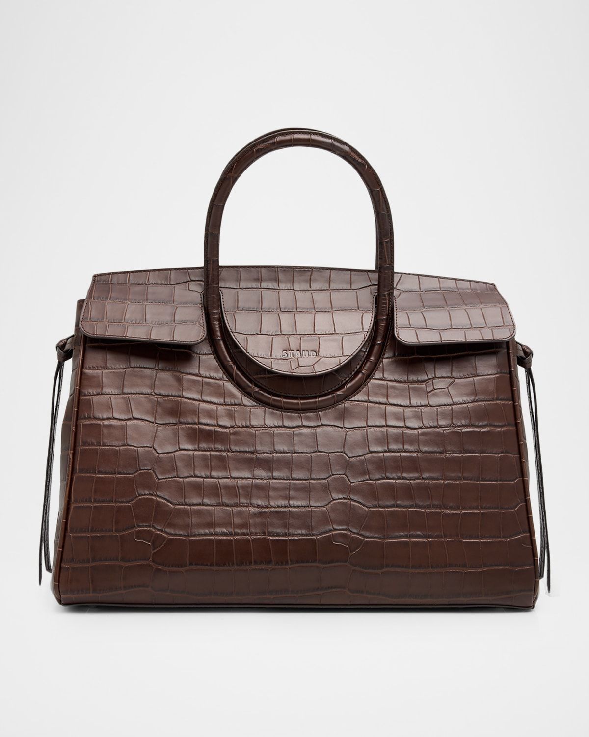 Maude Croc-Embossed Leather Top-Handle Bag