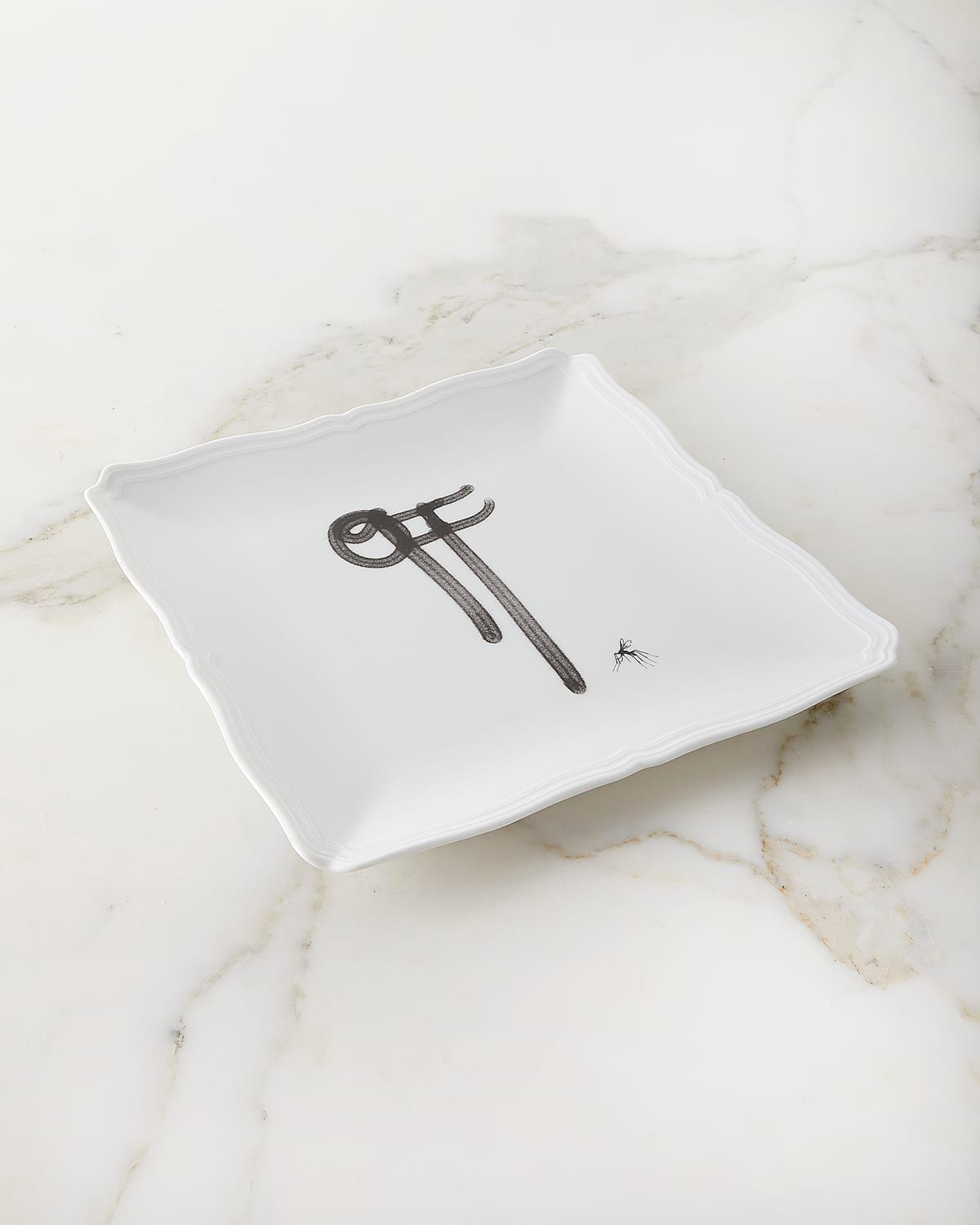 Off White Square Plate - 10"