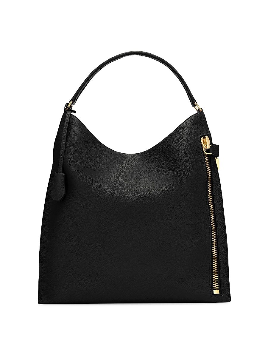 Women's Small Alix Leather Hobo Bag - Black