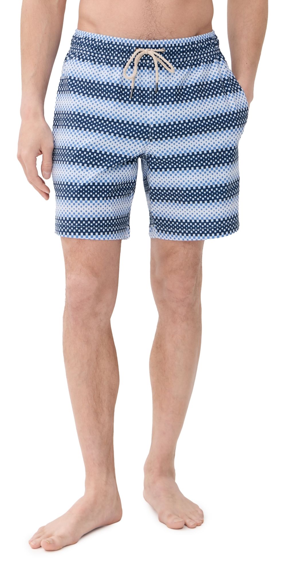 Fair Harbor The Bayberry Swim 7 Trunks Blue Ombre Stripe XL