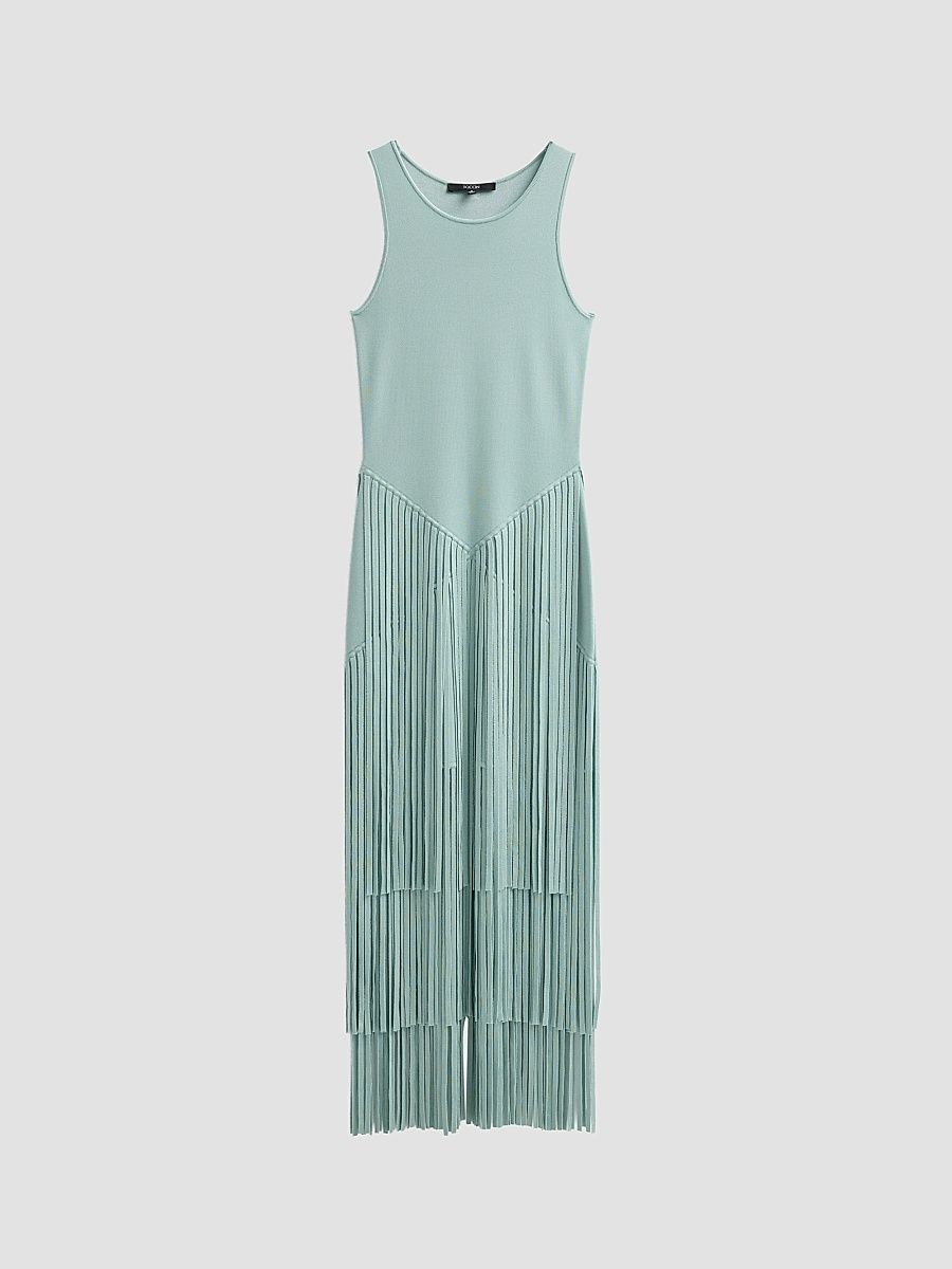 Women's Jora Fringe Maxi Dress - Sea Breeze - Size XS