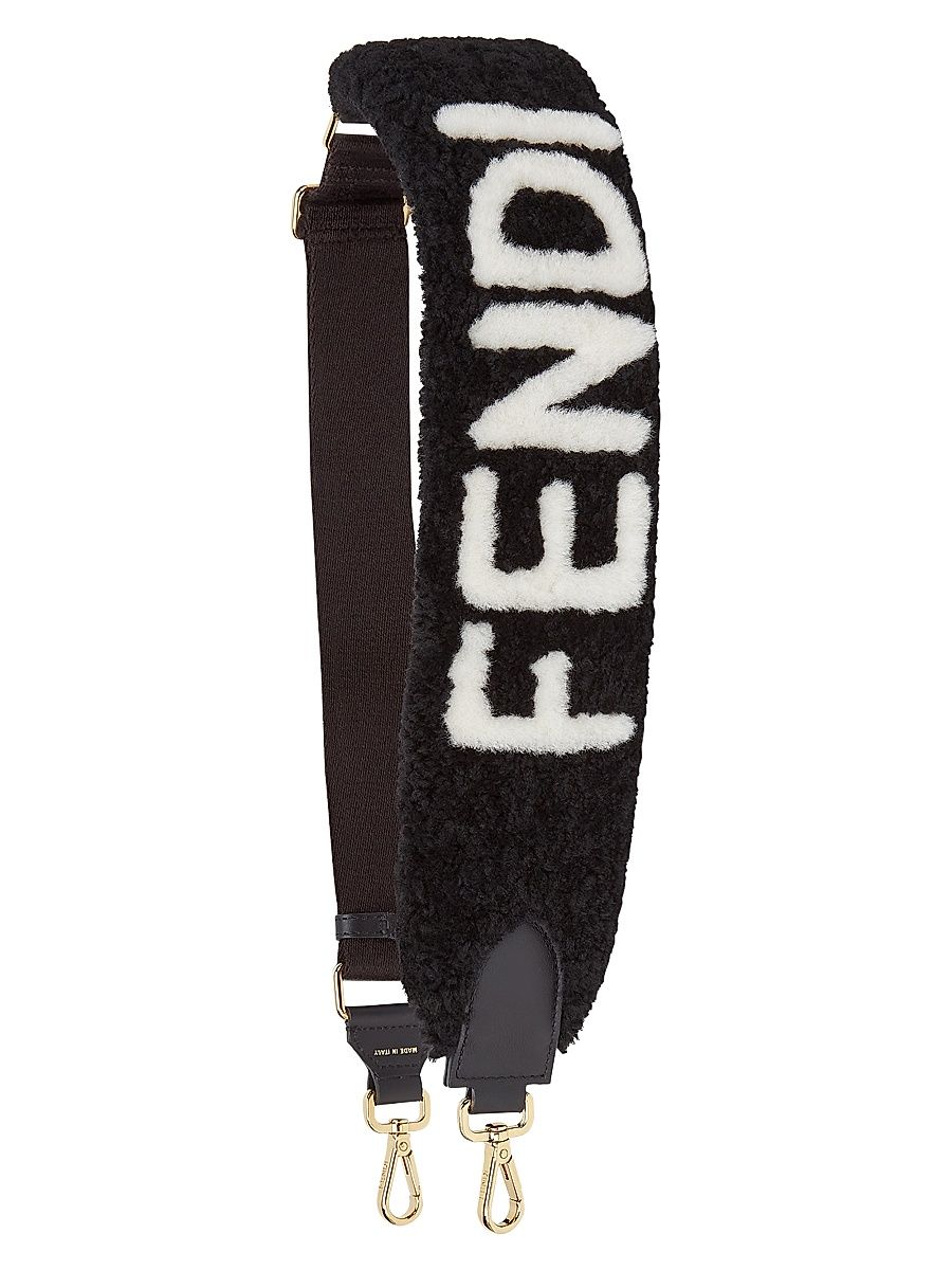 Women's Logo Shearling Strap - Nero