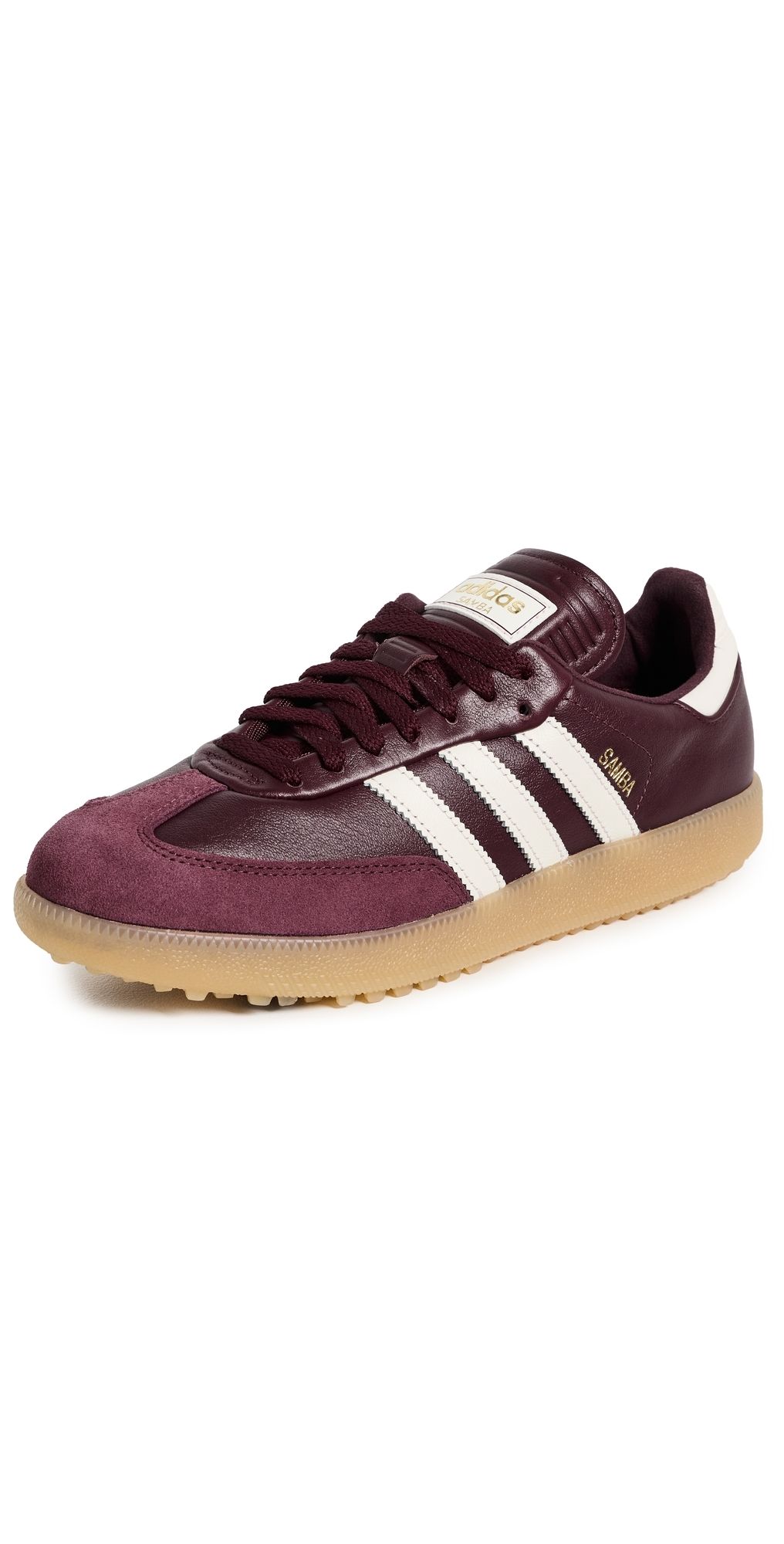 Adidas Golf Samba Golf Sneakers Maroon/Off White/Gum 3 M 8.5/ W 9.5