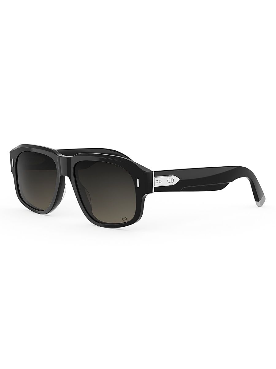Men's DiorTailoring 57MM Geometric Sunglasses - Black