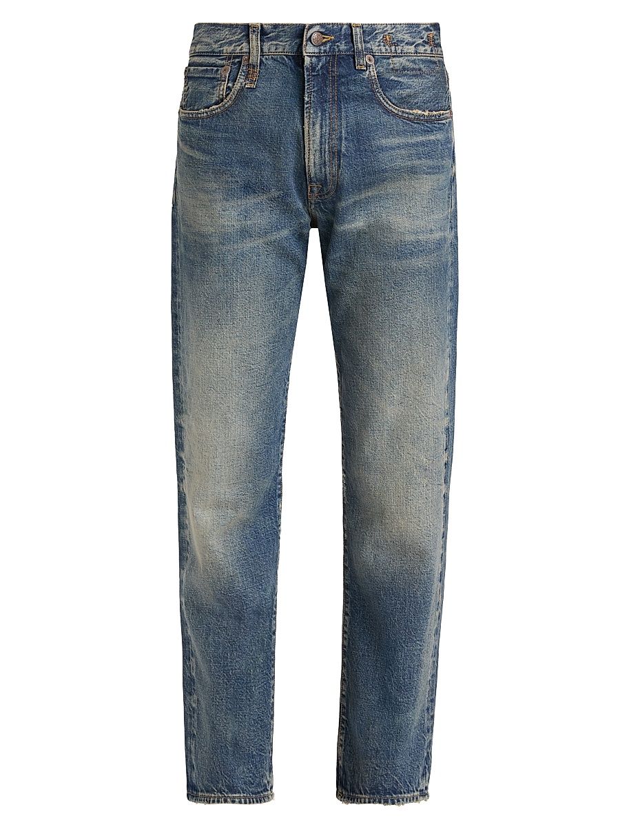 Women's BF Cotton High-Rise Straight-Leg Crop Jeans - Bowery Indigo - Size 31