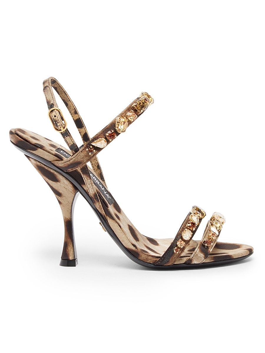 Women's Desire Crystal-Embellished Leopard-Print Sandals - Leo New - Size 11