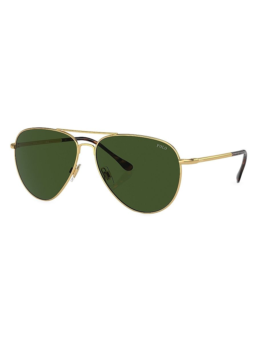 Men's 62MM Aviator Sunglasses - Gold