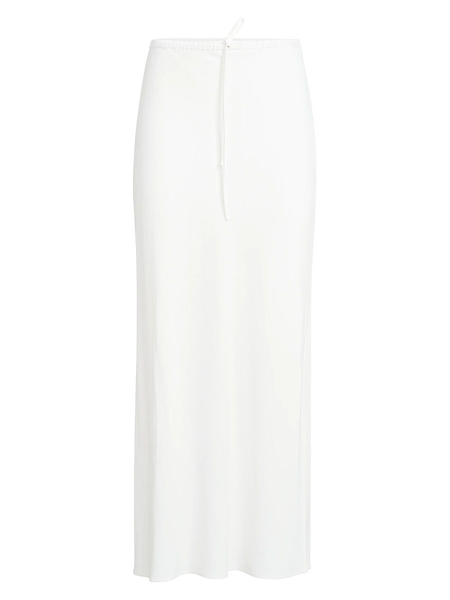 Women's Silk and Acetate Crêpe Cady Fluid Skirt - White - Size 14