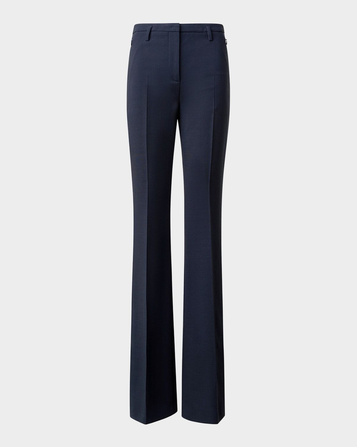 Farrah Boot-Cut Mid-Rise Wool Pants