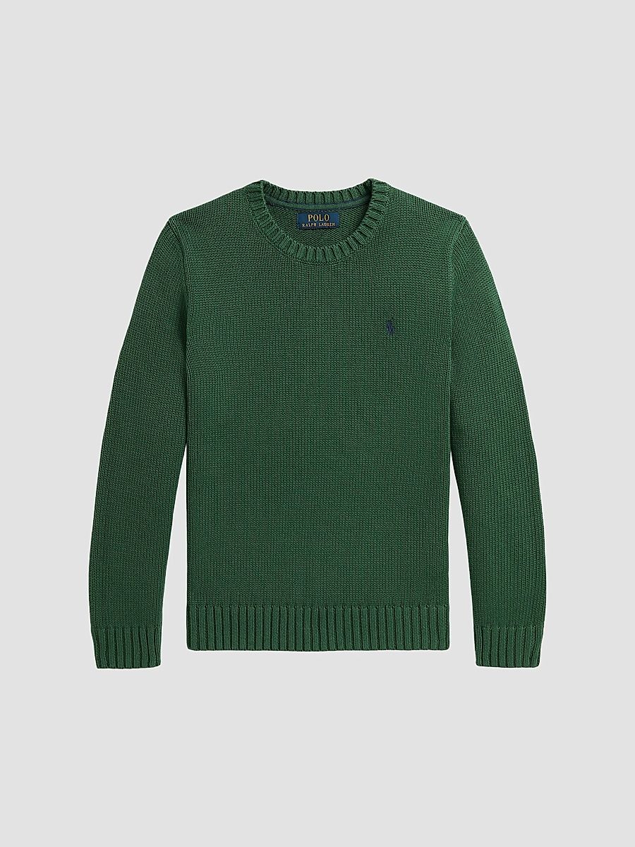 Little Boy's & Boy's Cotton Crewneck Knit Sweater - Verano Green - Size 18