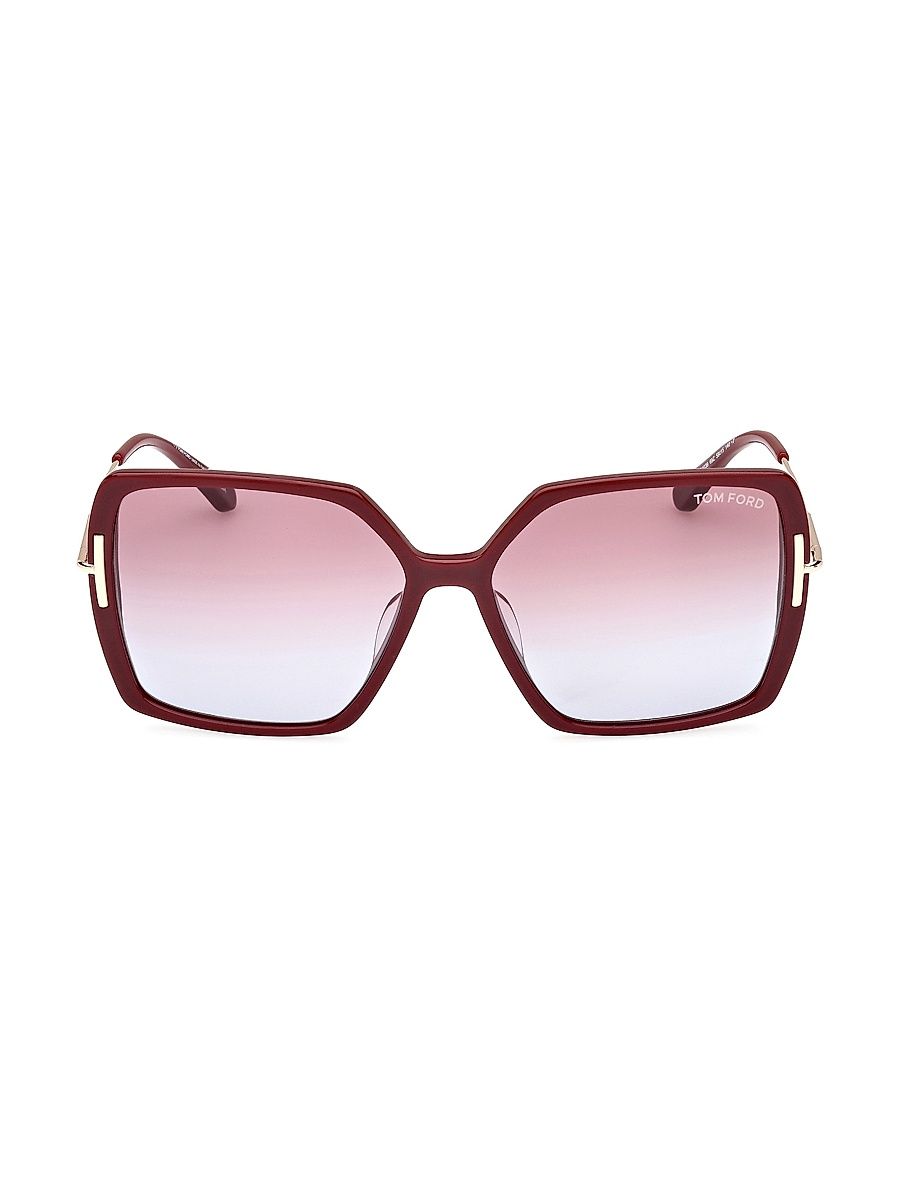 Women's Joanna Acetate 59MM Butterfly Sunglasses - Shiny Bordeaux