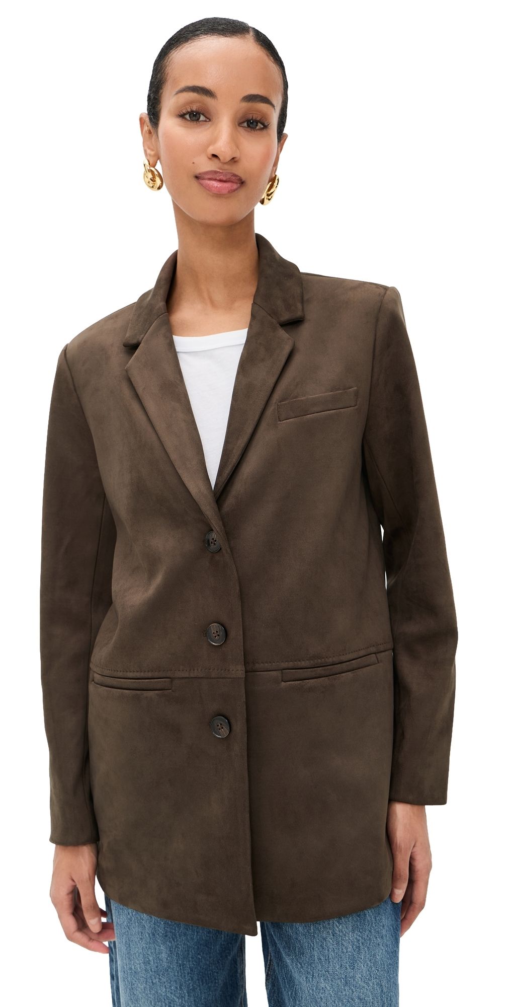 LE BOP Blair Faux Suede Blazer Cappuccino XXL