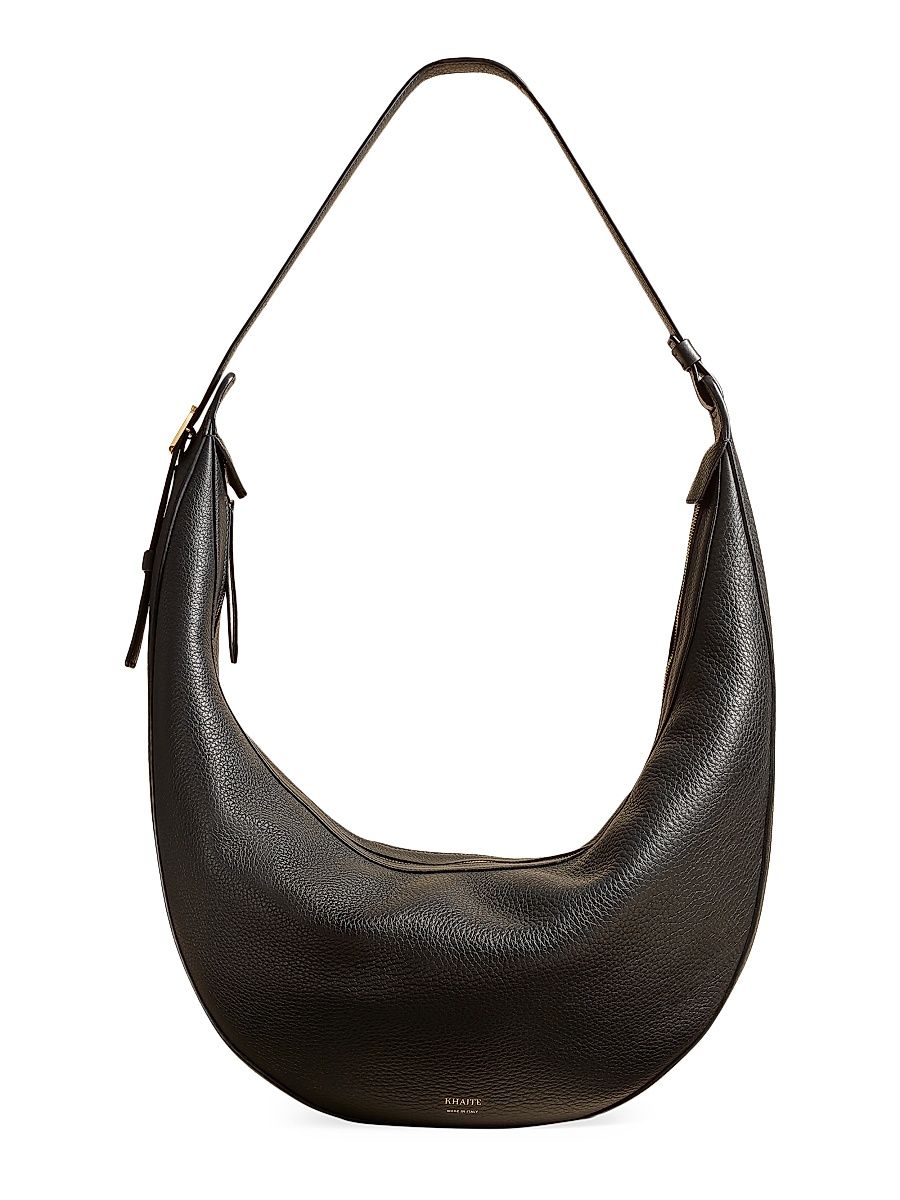 Women's Augustina Pebbled Leather Hobo Bag - Black