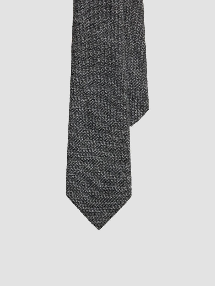 Ralph Lauren Purple Label Men's Wool-Silk Textured Tie - Grey