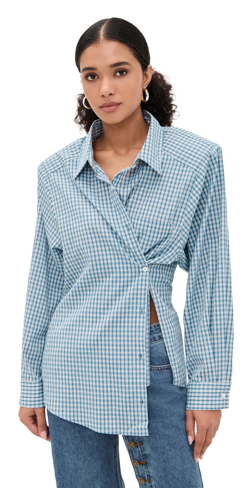 Lioness Notting Hill Shirt Baby Blue Check XL