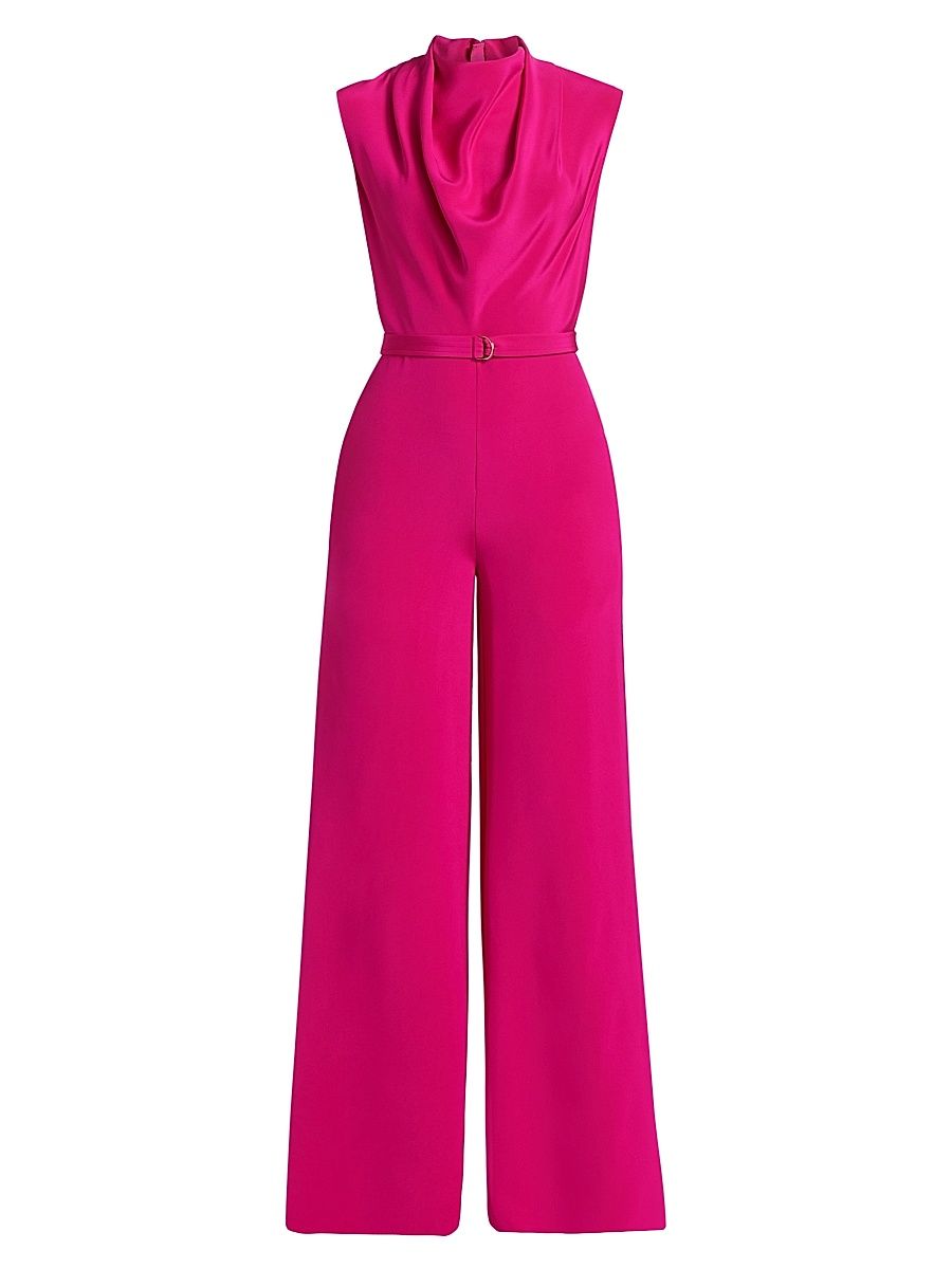 Women's Blythe Wide-Leg Silk Jumpsuit - Magenta - Size 6