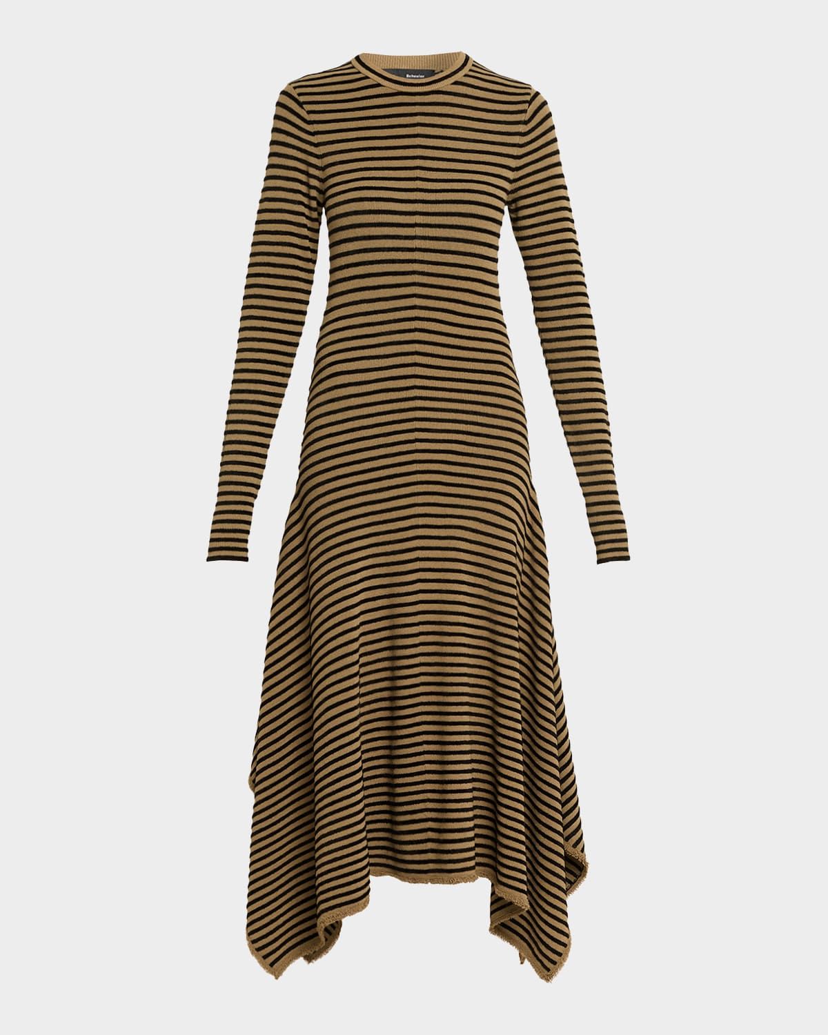 Didi Matte Viscose Velvet Stripe Dress