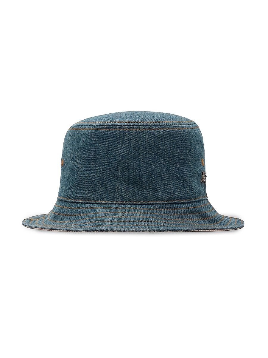 Women's Reversible Denim Bucket Hat - Indigo - Size Large