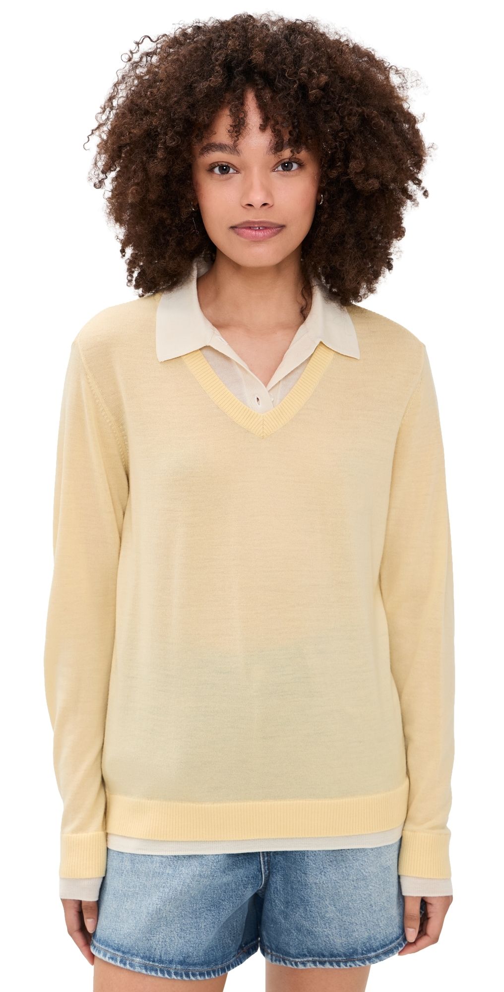 rag & bone Anne Long Sleeve Polo Sweater btter L