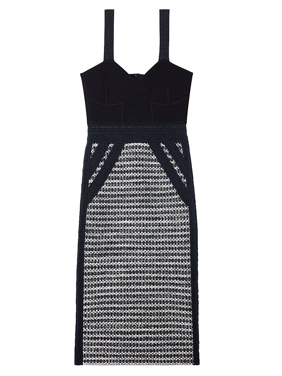 Women's Collection Line Knit Midi-Dress - Black Ivory - Size 8