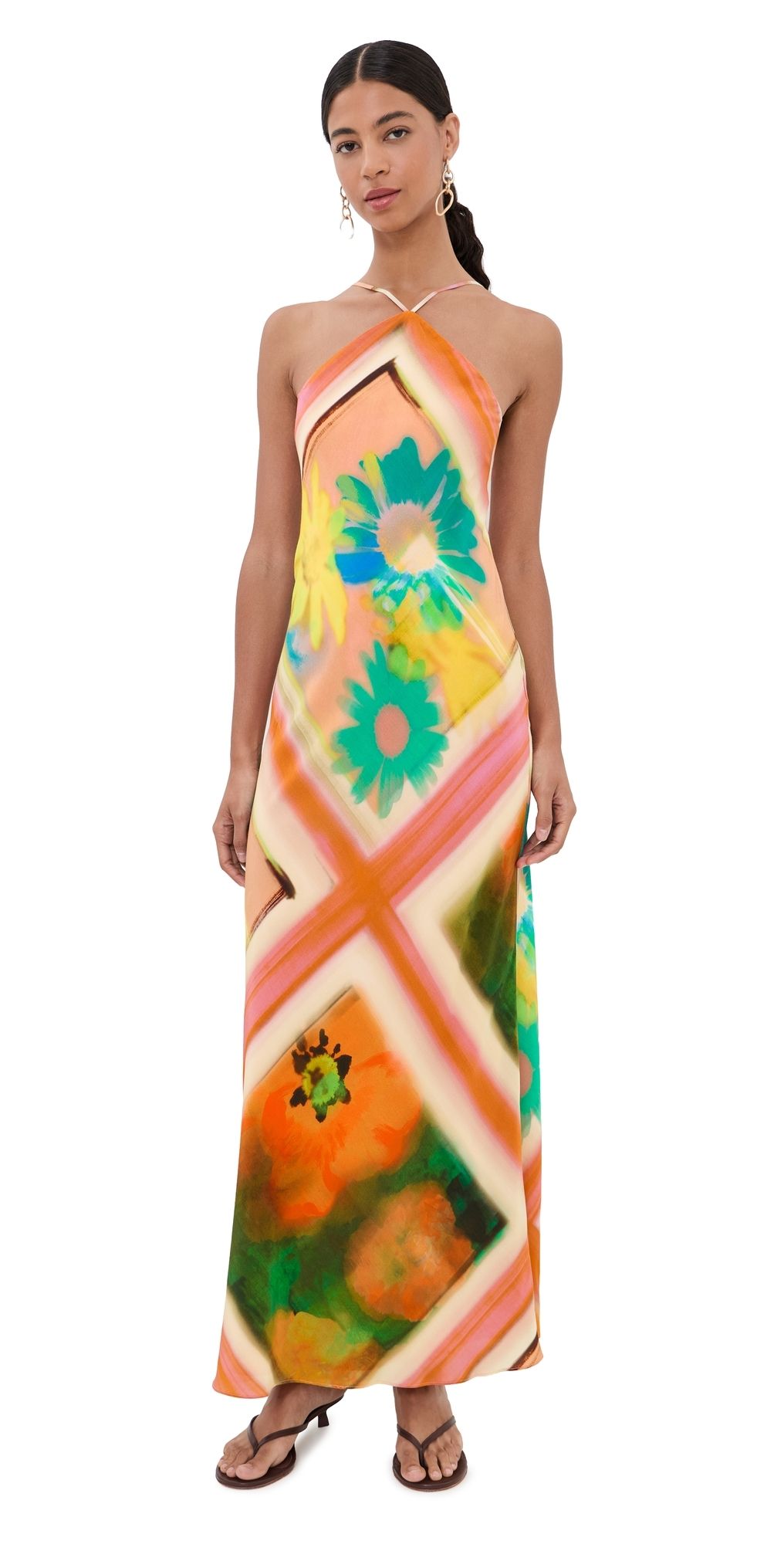 STAUD Cubism Maxi Dress Superbloom Scarf 0